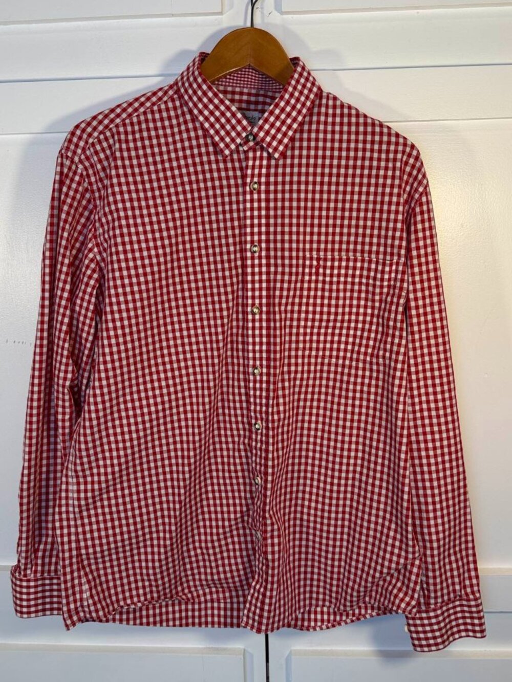 Almsach Men's Gingham Button Down Shirt L
